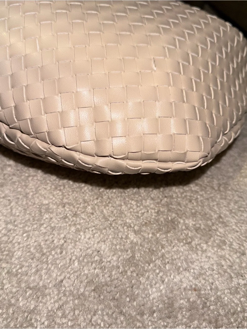 Melie Bianco Woven Hobo Bag in Light Beige